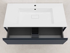 Style Line Тумба с раковиной Лима 100 Plus подвесная эмаль графит матовая – фотография-4